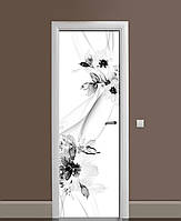 65х200 см Пленка декоративная на дверь, декор на дверь, декор для дома Чёрно-белая нежность