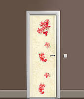 65х200 см Самоклеющаяся пленка на двери, наклейки на двери Соцветия на скатерти