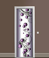 65х200 см Самоклеющаяся пленка на двери, наклейки на двери Пурпурные бусины
