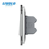 Двоклавішний перехресний вимикач Livolo сірий (VL-C7FCMM10A-1IP), фото 3