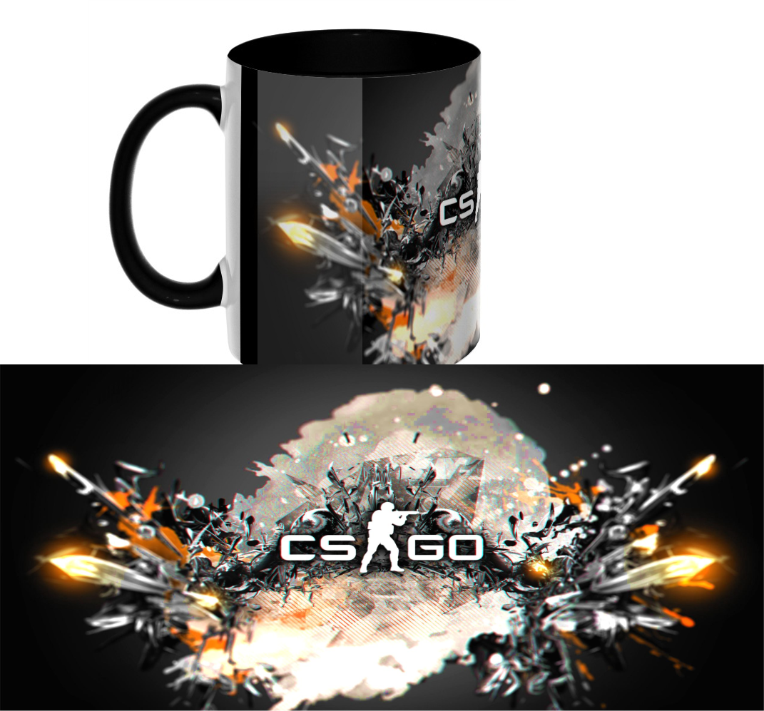 

Чашка CS Go,Counter-Strike. с рисунком, 3D-кружка, Белый