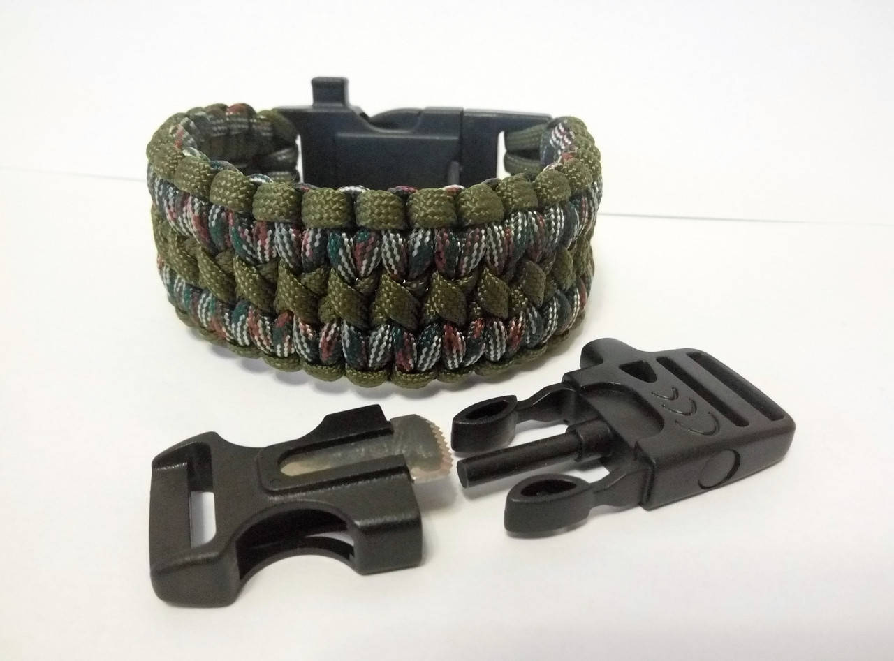

Браслет выживания из паракорда 4 в 1, "Сдвоенная кобра"