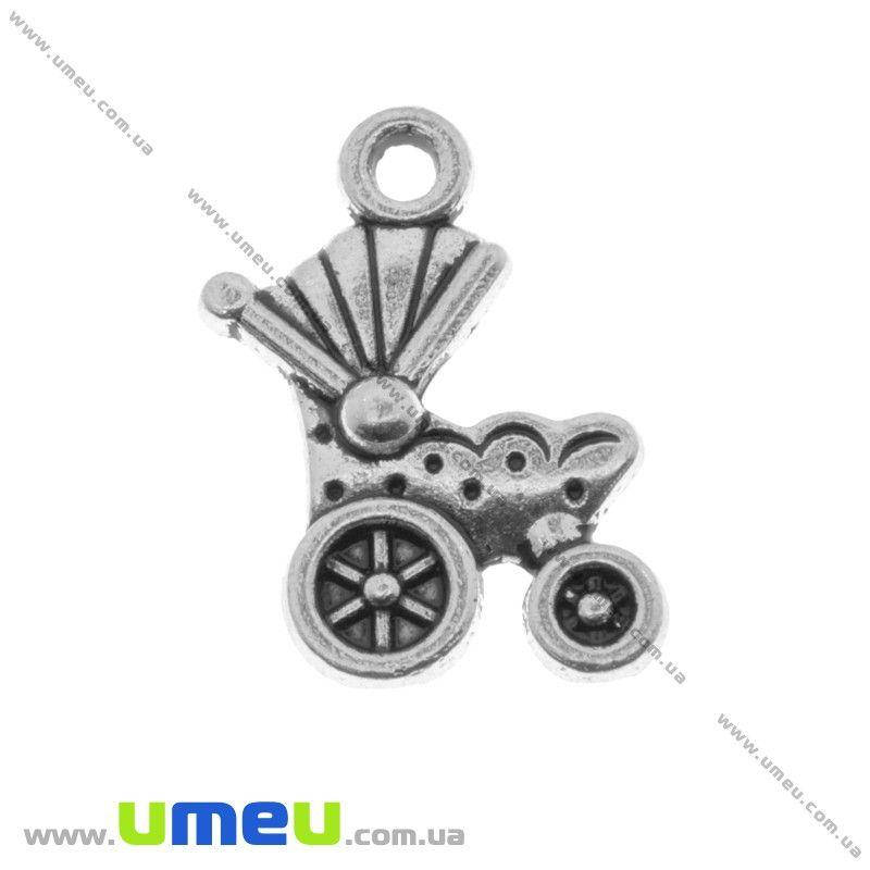 

Подвеска металлическая Коляска, Античное серебро, 19х14 мм, 1 шт (POD-001267)
