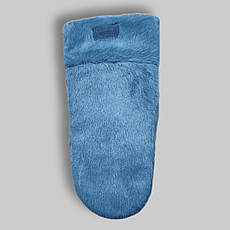 Жіночі теплі хутряні рукавиці синьо-сірий тон