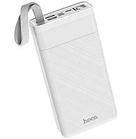 Портативна зарядка Power Bank HOCO J73 30000mAh 2USB білого кольору.