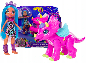 Cave Club Прогулянка з динозавром лялька Телла і її динозавр Mattel Cave Club Tella and Partyceratops