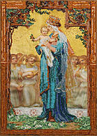 Набор для вышивки бисером " Мадонна с младенцем " Иисус, бог, частичная выкладка 30х43 см