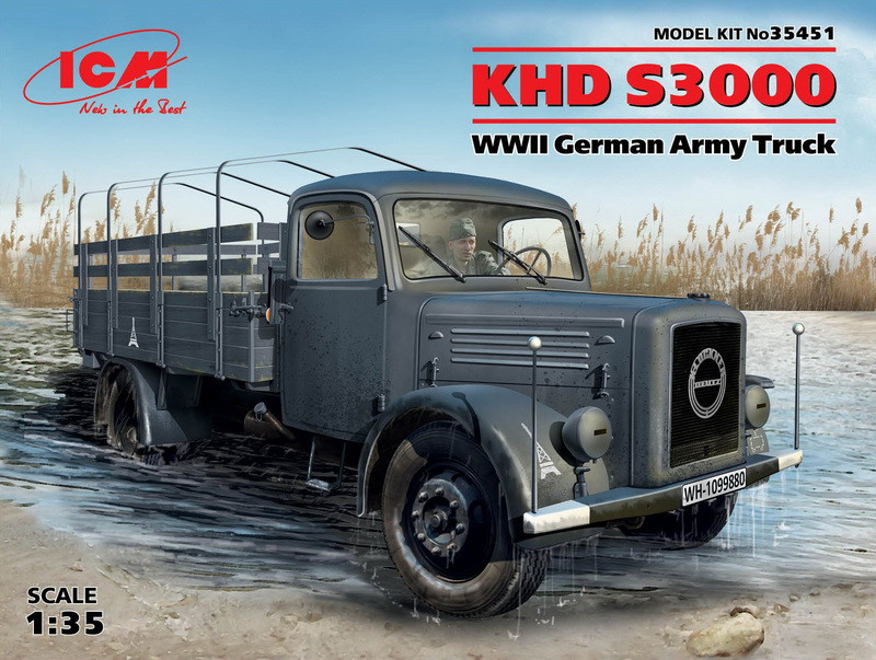 Пластикова модель 1/35 ICM 35451 німецький вантажний автомобіль KHD S3000, фото 1