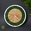Годинник настінний сучасний із мохом., фото 6