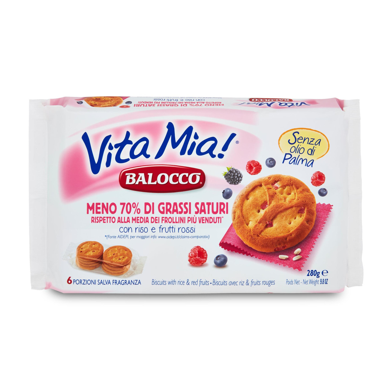 Печиво з лісовими ягодами Balocco Vita Mia, 280г