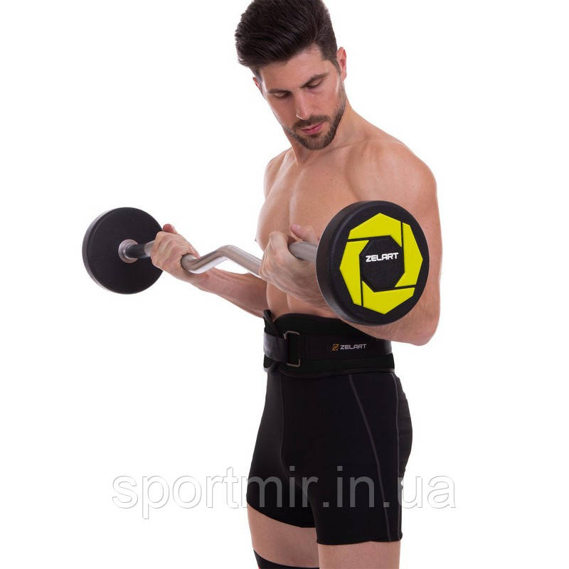 Пояс атлетичний посилений регульований Zelart FI-2634-115 ширина-16 см довжина-115 см чорний, фото 1