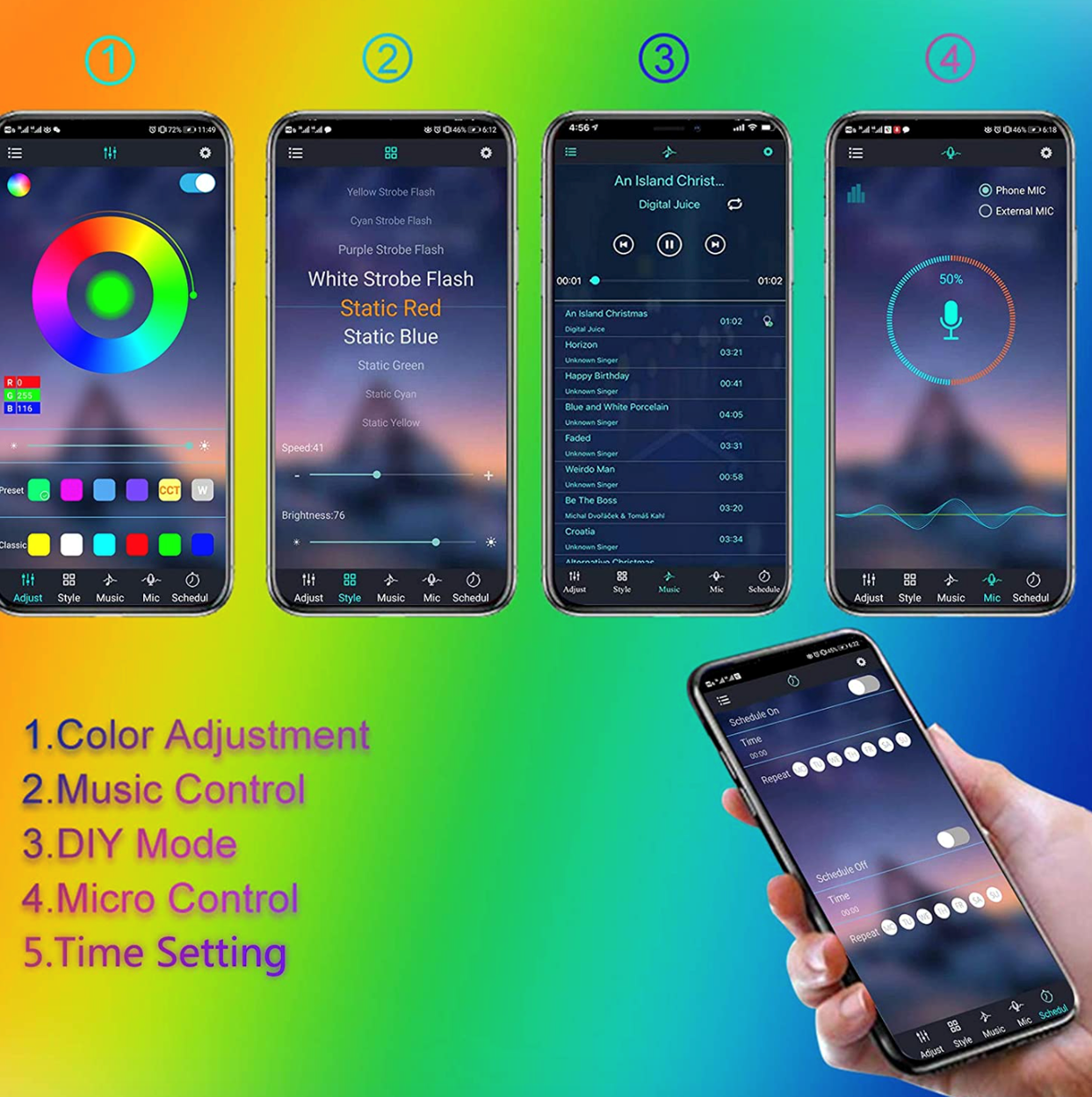 Автомобильная подсветка светодиодная RGB, декоративная водонепроницаемая в  машину с приложением для телефона 6 (ID#1531339633), цена: 1498 ?, купить  на Prom.ua