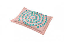 Подушка акупунктурная BP-01(Розовый-голубые фишки)  45х35 (Гречиха)