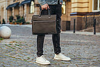 Мужская кожаная сумка-портфель SK N76421 черная, фото 5