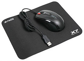 Набір ігровий миша X-710BK+ килимок X7-200MP (Bundle), USB, A4Tech X-7120 - MegaLavka