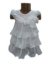 Платье нарядное белое с оборками для девочек 2 лет