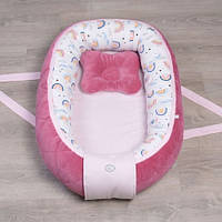 Кокон-гнездышко для новорожденных Baby Veres Velour Rainbow 80х52 см