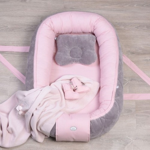 Кокон-гніздечко для новонароджених Baby Veres Velour Taup-rose 80х52 см
