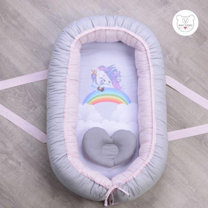 Кокон-гніздечко для новонароджених Baby Veres Unicorn love 80х52 см