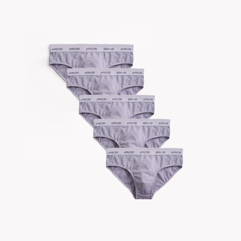 Комплект брифів APRIORI стильного крою сірого кольору, 5 шт., фото 1
