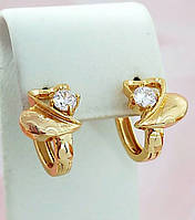 Сережки TSATSA. Позолота 18К Камінь: білий циркон. Довжина: 1,5 см. Ширина: 10 мм.