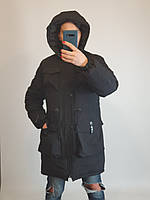 Зимняя удлиненная куртка на мальчика Рэп размеры 140-170