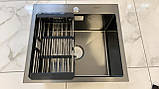 Кухонна мийка Kraft Handmade PVD 5050 (Чорна) з нержавіючої сталі товщиною 3 мм, фото 3