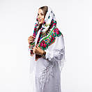 Українська хустка з тороками 120х120см Біла, фото 3