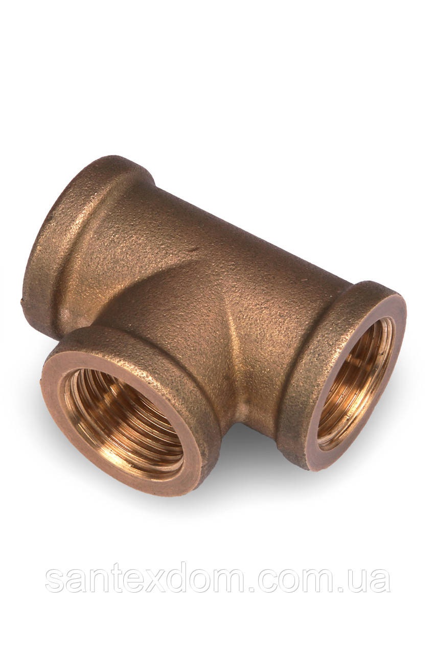 Тройник латунь 1 1/2" В-1 1/2" В-1 1/2" В, фото 1
