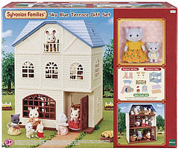 Sylvanian Families будинок з небесно-блакитним дахом з фігурками слоників та меблями 5513