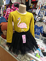 Черная пышная фатиновая юбка для девочки 110 - 146
