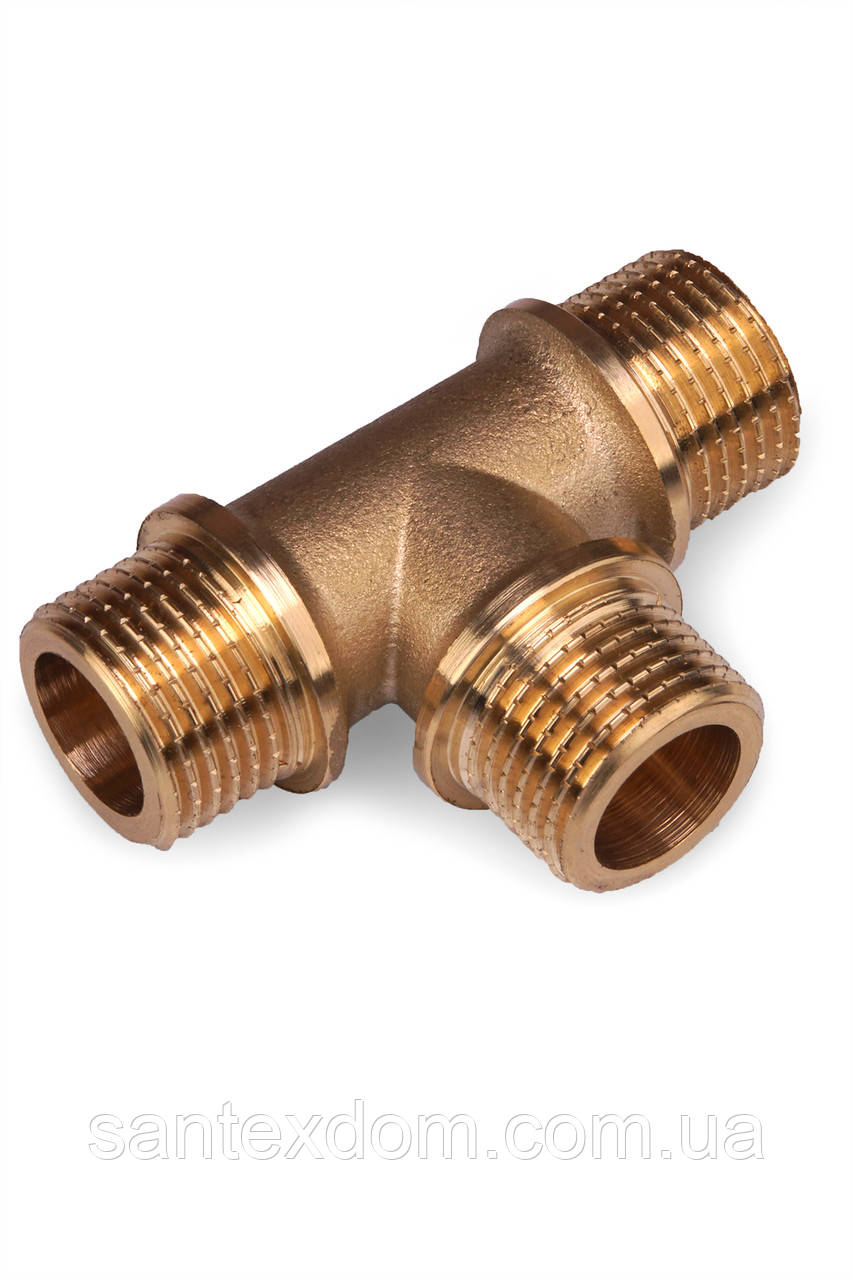 Тройник латунь 1/2 "Н-1/2"Н-1/2"Н, фото 1