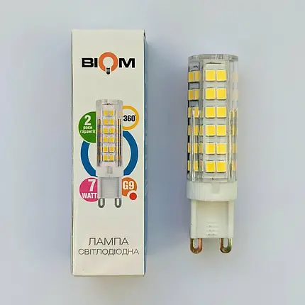 Світлодіодна лампа Biom G9 7W 4500K BG9-7-4-Cr 1371, фото 1