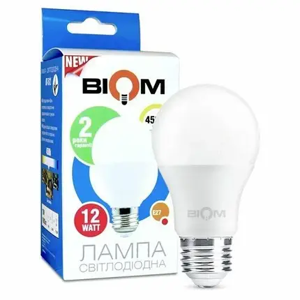 LED лампа Biom А60 12W E27 4500K BT-512 1432, фото 2