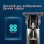 Тример акумуляторний для стрижки волосся і бороди з насадками Wi-004. Триммер для бороди металік, фото 9