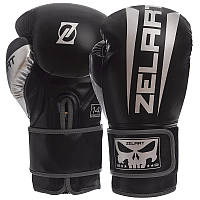 Перчатки боксерские Zelart BO-1323 14 унций черно-серебристые