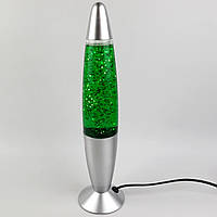 Лава-Лампа с блестками зеленая Glitter Green, Светильник-ночник 34,5 см
