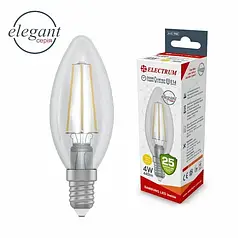 Світлодіодна лампа Electrum С37 4W GL LC-33/4F Е14 3000К Rf Elegant A-LC-1942