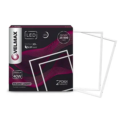 Світлодіодна панель Velmax PANEL-ART V-FRL 40W 6200K 25-22-14-1, фото 1