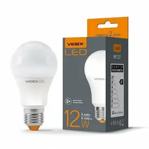 LED лампа Videx A60e 12W E27 4100K з датчиком руху VL-A60e-12274-S, фото 1