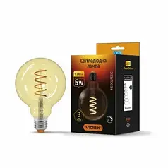 LED-лампа Videx Filament G95 5 W 2200 K E27 з димером VL-G95FASD-05272