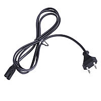 Шнур мережний, 2х0,75мм, 1,8 м, чорний