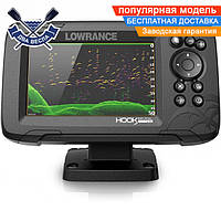 Трехлучевой эхолот картплоттер Lowrance Hook Reveal 5 SplitShot с GPS и автоматической настройкой FishReveal