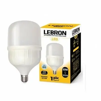 LED лампа Lebron 50W Е27+Е40 6500K L-А138 11-18-27, фото 2