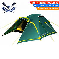 Двухслойная палатка 4 местная Stalker 4 (V2) + СНЕЖНАЯ ЮБКА палатки на 4 человека большая палатка на два входа