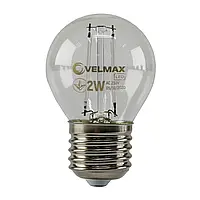 LED лампа Velmax V-FILAMENT-G45 2W E27 синяя 21-41-34