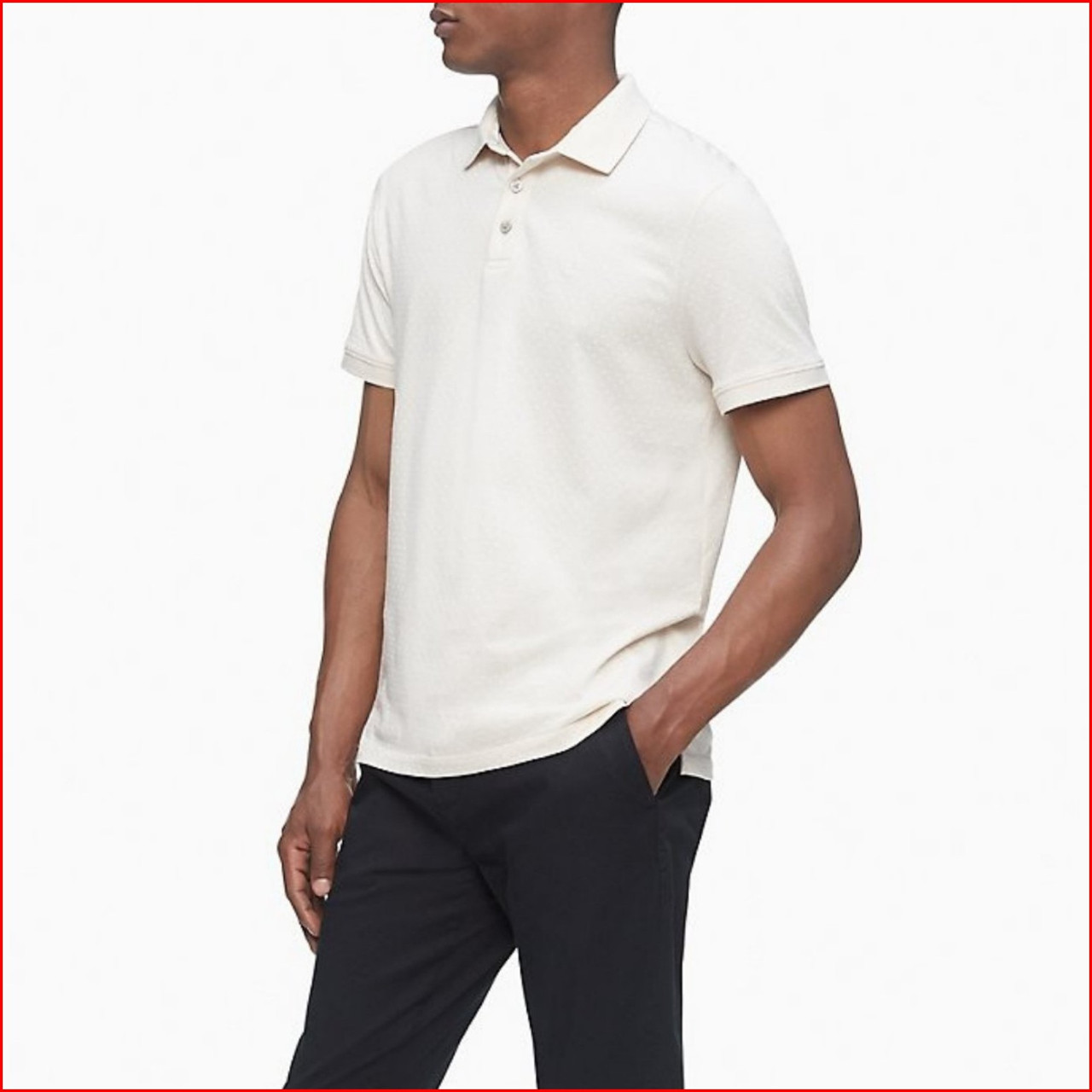Чоловіча футболка поло Calvin Klein Liquid Touch Jacquard Dot Polo Shirt ОРИГІНАЛ (Розмір L)