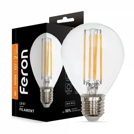 LED лампа Feron LB-61 G45 4W E27 4000K 4779 (25582), фото 2