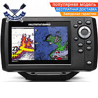 Двухлучевой эхолот картплоттер HUMMINBIRD HELIX 5 Chirp GPS G2 поддержка карт и слот д/карты памяти, до 450 м