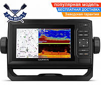 Трехлучевой эхолот картплоттер Garmin ECHOMAP UHD 62cv с датчиком GT24UHD-TM и GPS навигатором